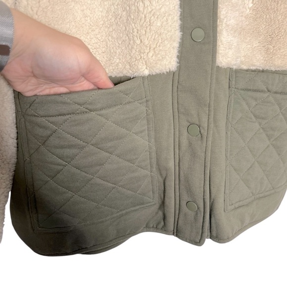 Z Supply Cannon Quilted Sherpa Jacket Dusty Olive Size L NEW - Picture 11 of 16